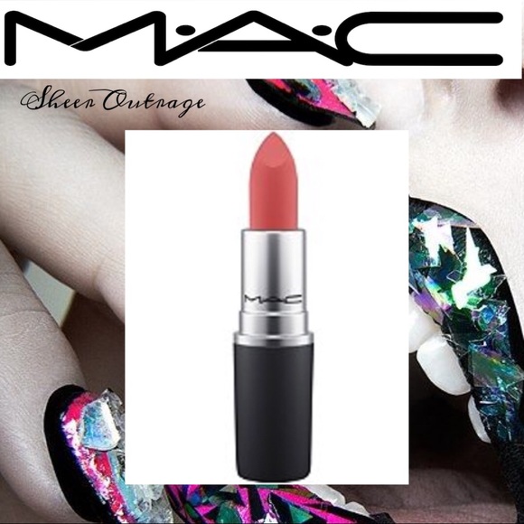 M.A.C “Sheer Outrage 928” Powder Kiss Lipstick NWT - Picture 3 of 5